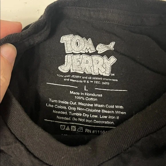 Tom & Jerry Large Short Sleeve Graphic Black Blue T Shirt - Picture 5 of 5